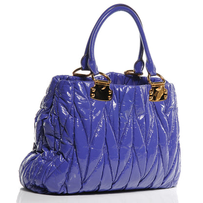 Miu Miu Vinyl Matelasse Tote Iris 3 of 9