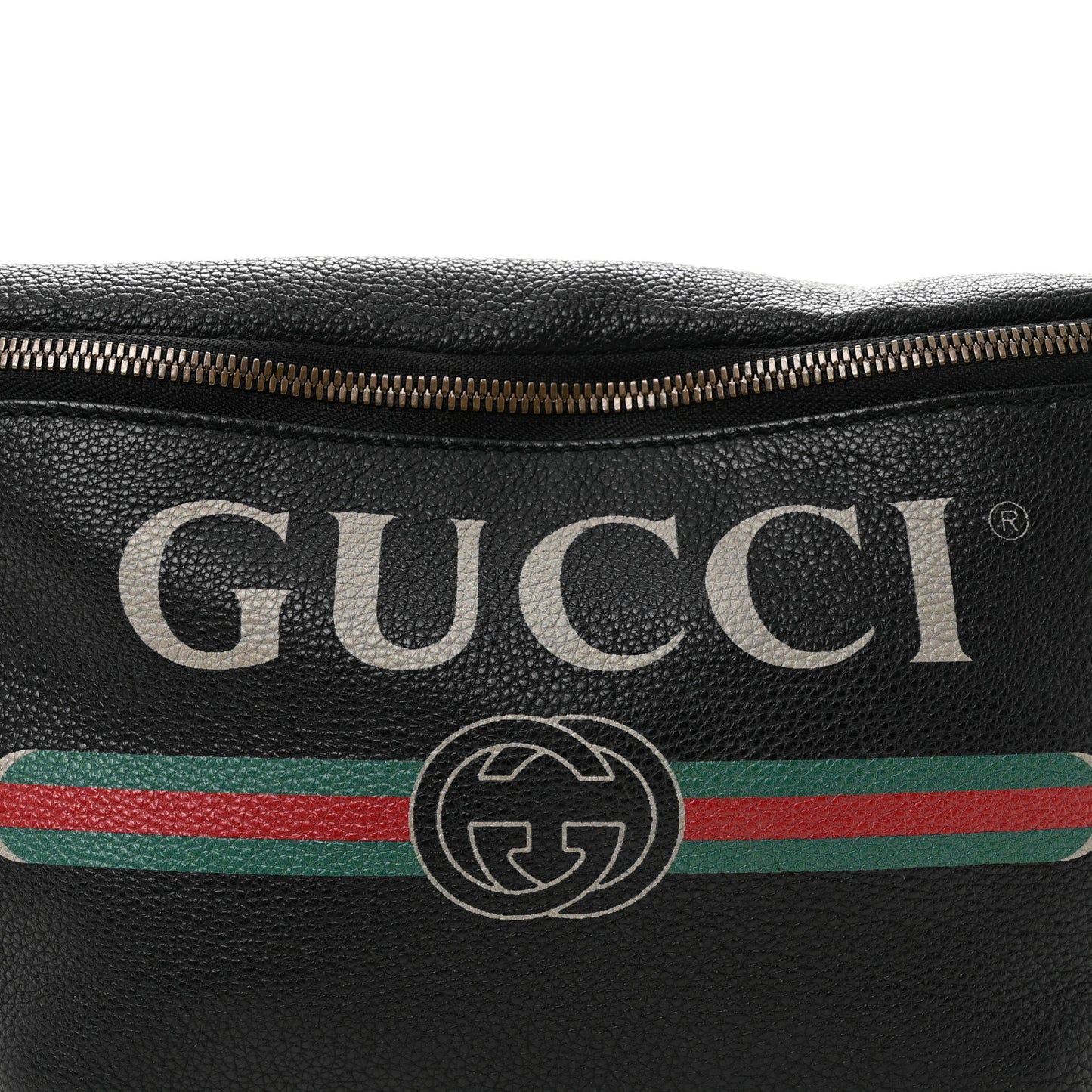 Grained Calfskin Logo Belt Bag Black