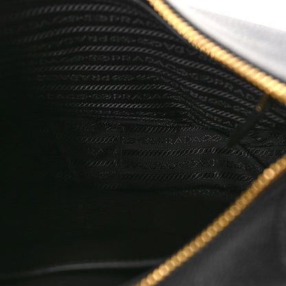 Prada Vitello Daino Zippered Messenger Hobo Black 5 of 8