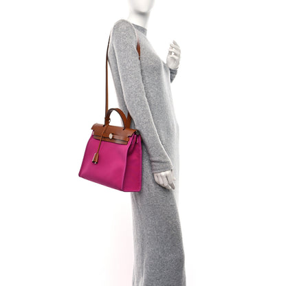Hermes Vache Hunter Toile Herbag Zip 31 PM Magnolia Fauve 2 of 11