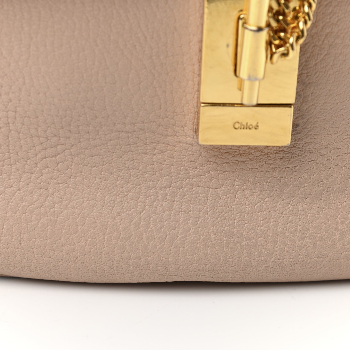 Grained Lambskin Mini Drew Shoulder Bag Cement Pink