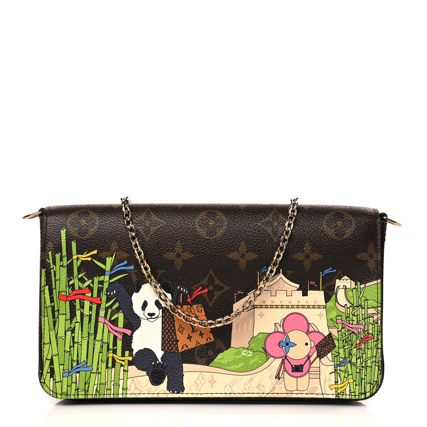 Monogram 2021 Christmas Animation China Wall Pochette Felicie Chain Wallet Myosotis Blue