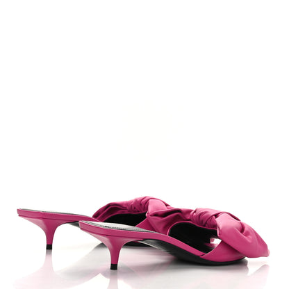 Balenciaga Soft Nappa Square Knife Bow Mule Sandals 36 Magenta Pink 4 of 9