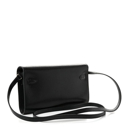 Hermes Chevre Chamkila Kelly Wallet To Go Black 3 of 10