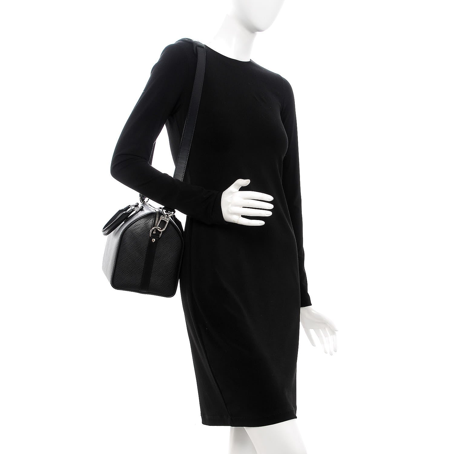 Louis Vuitton Epi Speedy Bandouliere 25 Black 3 of 8