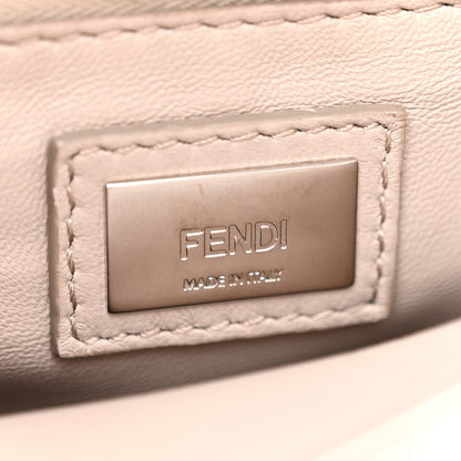 Fendi Nappa Embroidered Flower Scalloped Mini Peekaboo Iconic Satchel Grigio Polvere 7 of 20