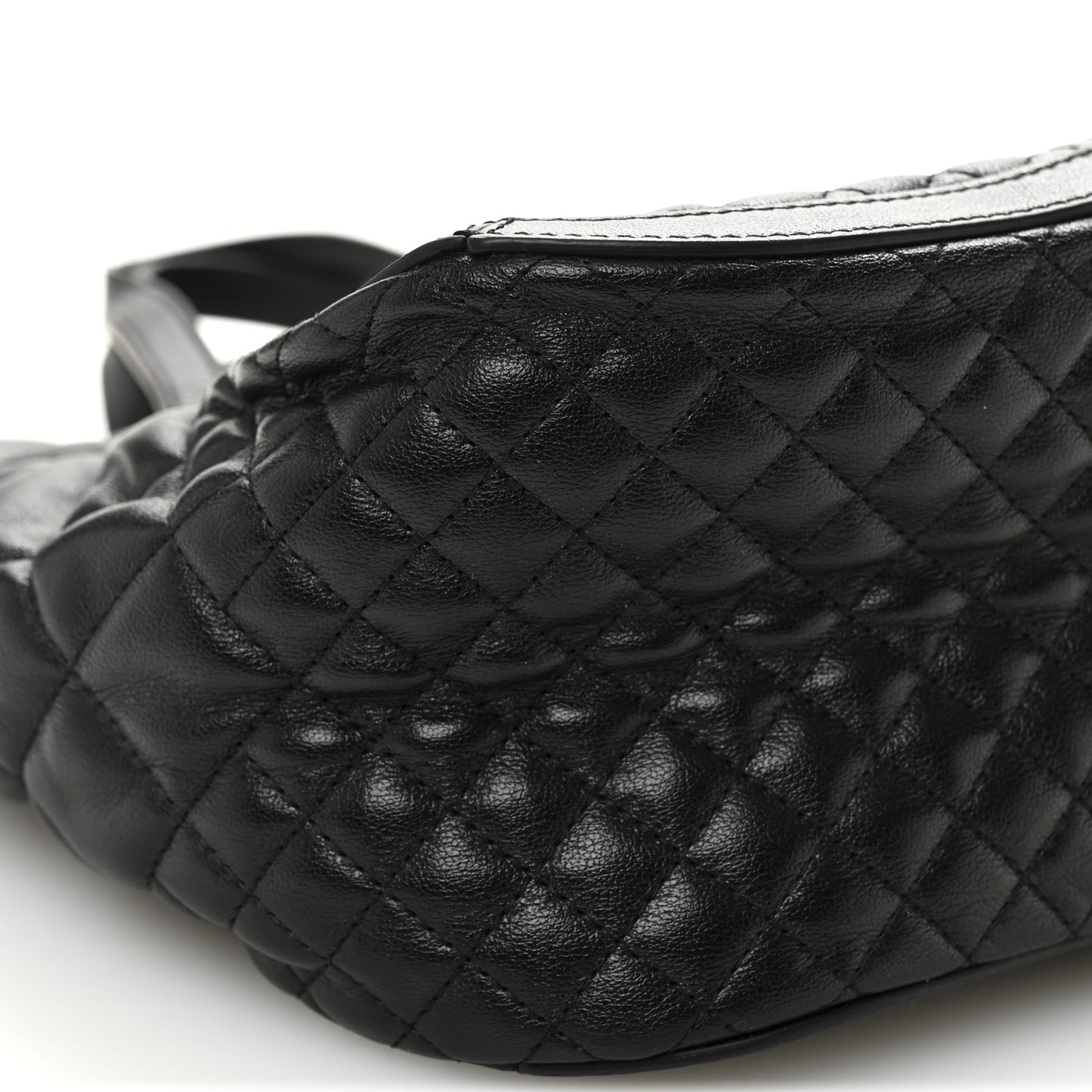 Calfskin Quilted Greca Goddess Tote Bag Black