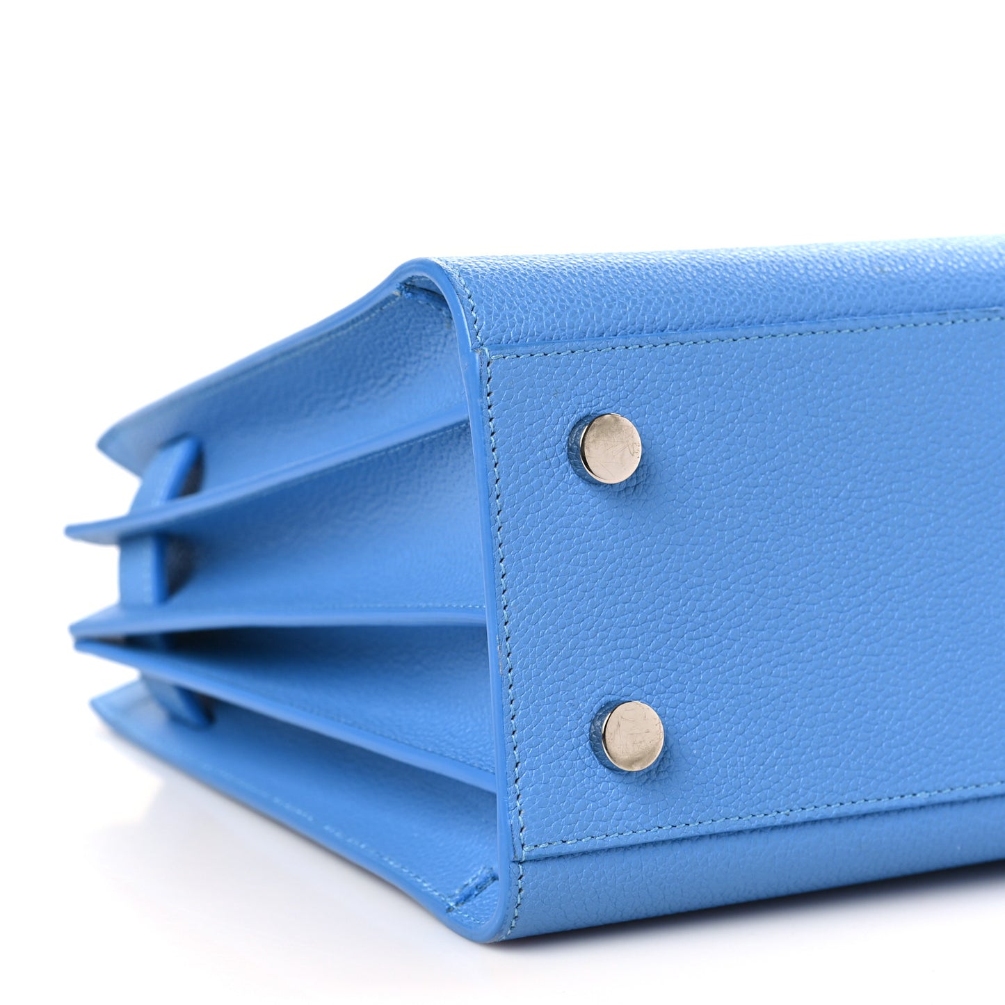 Grained Calfskin Baby Sac De Jour Blue Clair
