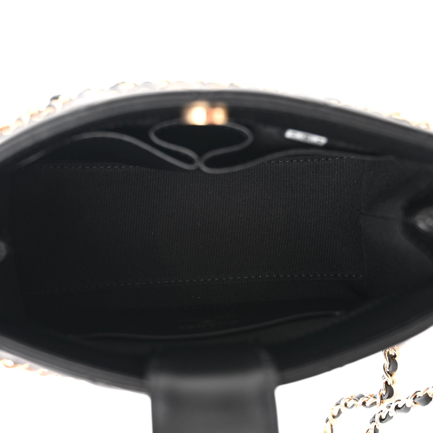 Chanel Shiny Crumpled Calfskin Quilted Clutch With Chain Black 5 of 11