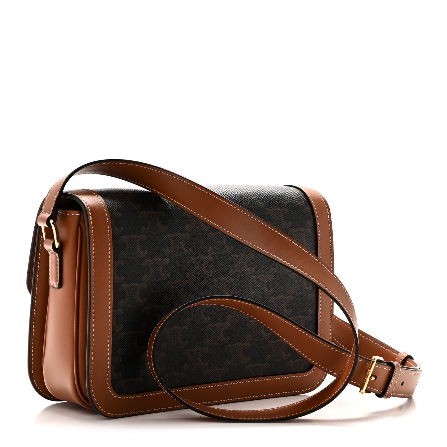 Triomphe Canvas Calfskin Medium Triomphe Bag Tan