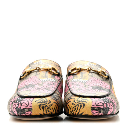 Gucci GG Supreme Monogram Bengal Womens Princetown Slippers 37.5 Beige Crop Pink 3 of 9