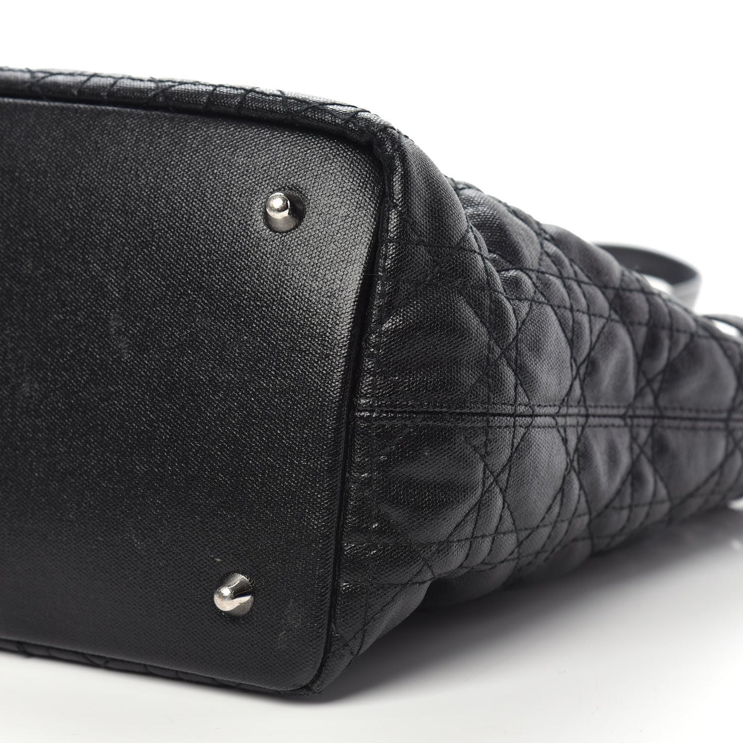 Coated Canvas Cannage Medium Panarea Tote Black