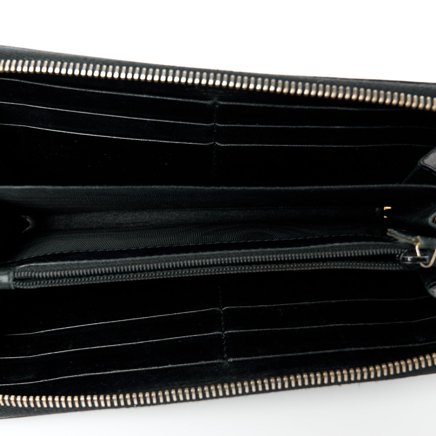 Textured Patent Monogram Belle De Jour Zip Around Wallet Black