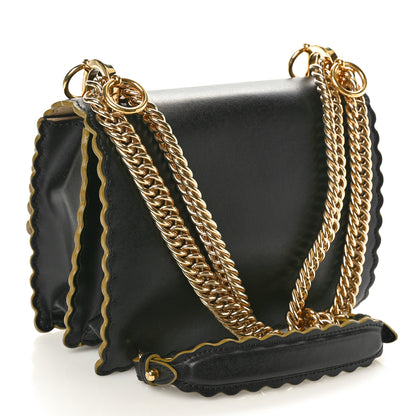 Fendi Vitello Liberty Scalloped Studded Small Kan I Shoulder Bag Black 3 of 10