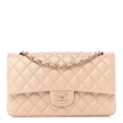 Chanel Iridescent Calfskin Quilted Medium Double Flap Beige 1 of 12