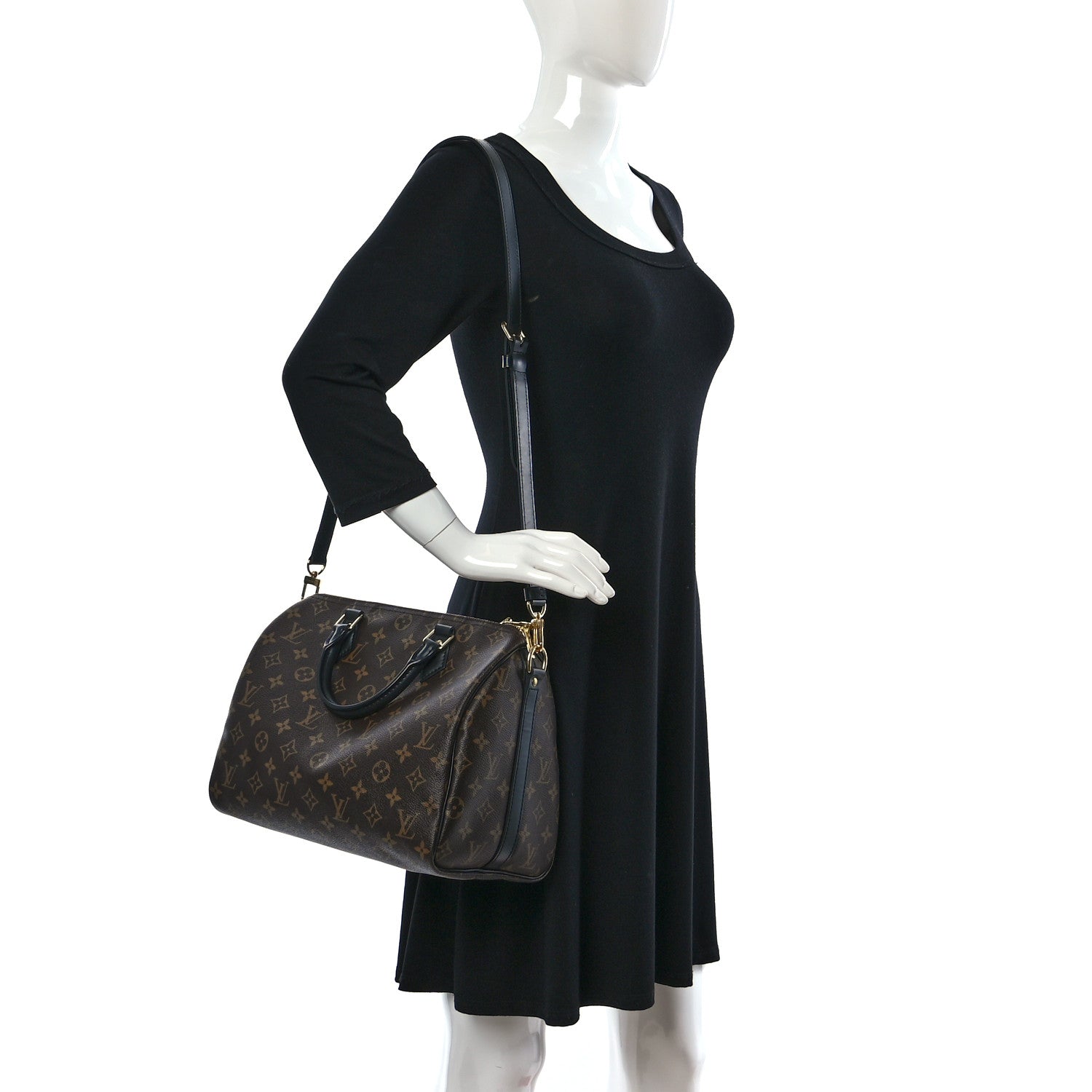 Louis Vuitton Monogram My World Tour Speedy Bandouliere 30 Black 2 of 8