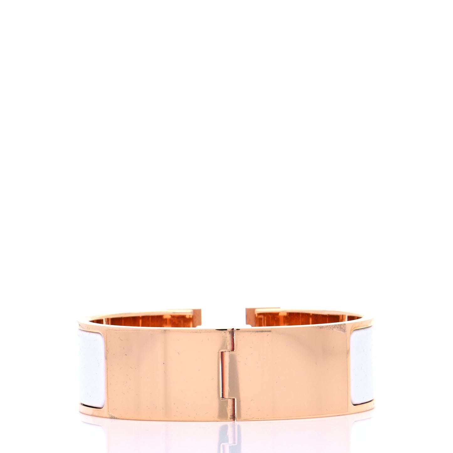 Enamel Wide Clic Clac H Bracelet GM White