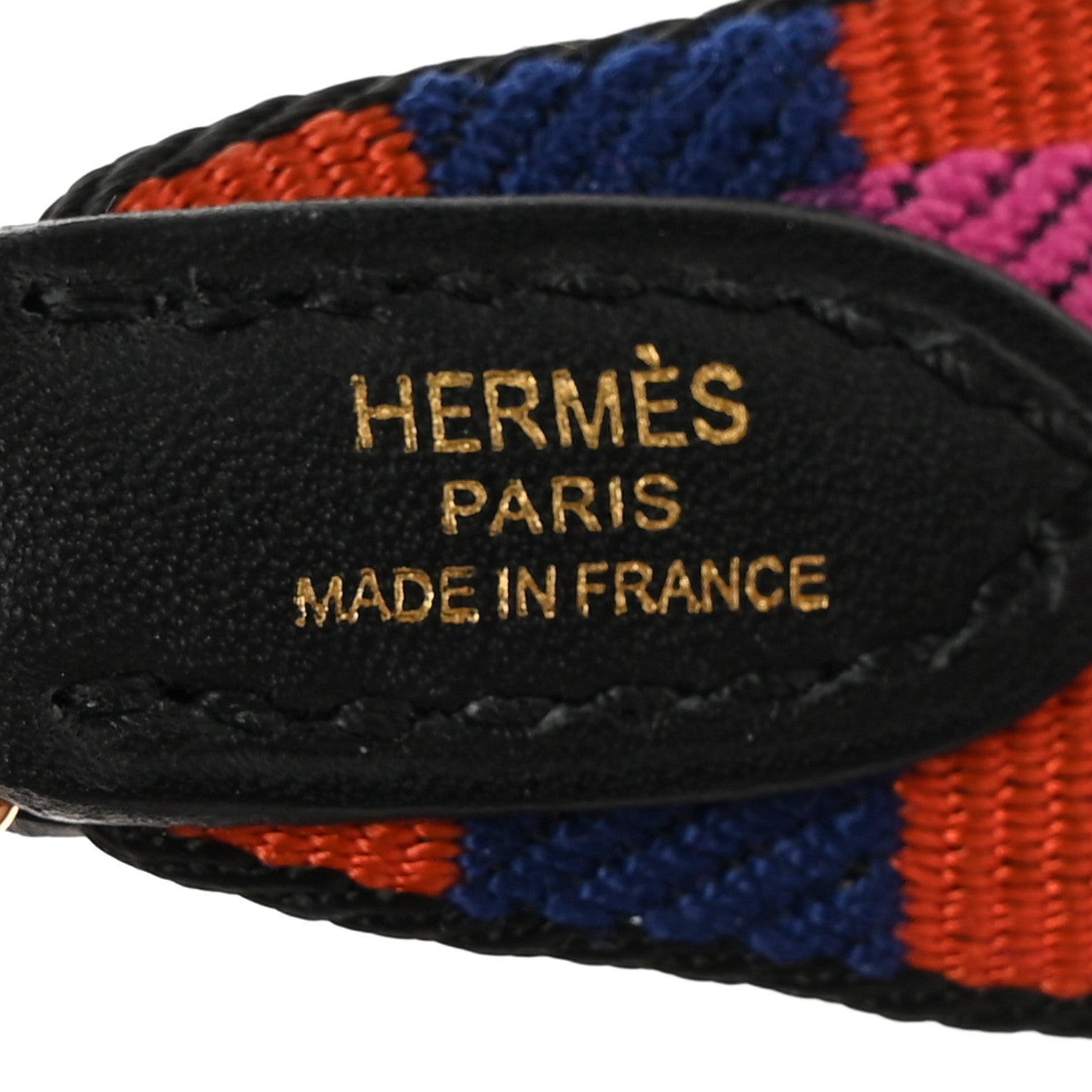 Hermes Toile Swift 25mm Maxi Quadrille Shoulder Strap Saphir Anemone Capucine Black 3 of 4
