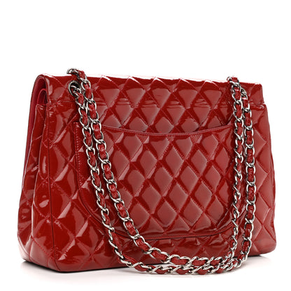 Chanel Patent Quilted Maxi Double Flap Red 3 of 16