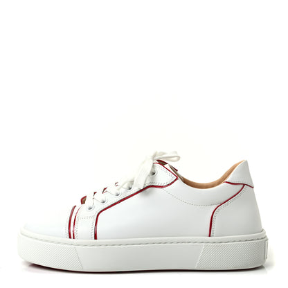 Christian Louboutin Calfskin Patent Vieirissima Flat Sneakers 36.5 White Loubi 1 of 12