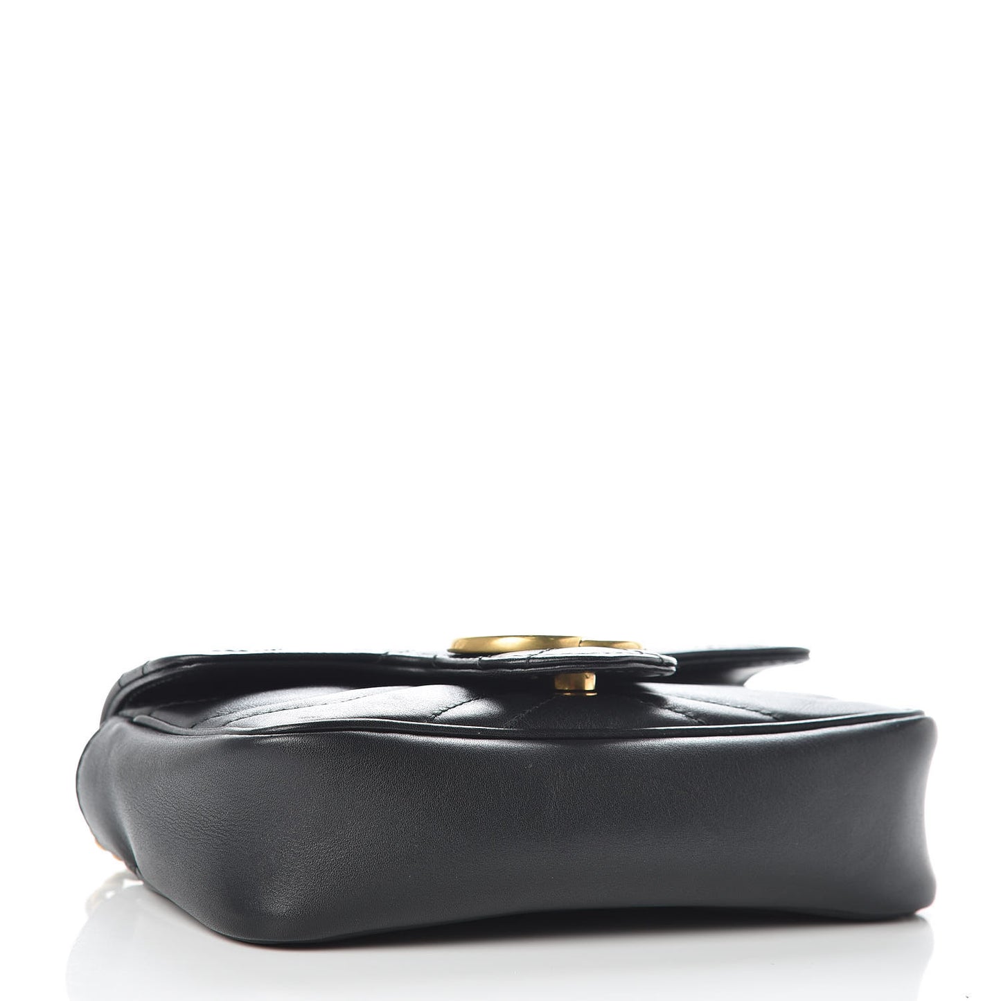 Calfskin Matelasse Super Mini GG Marmont Shoulder Bag Black