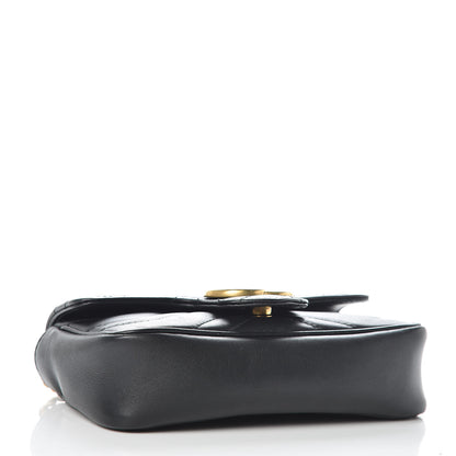 Gucci Calfskin Matelasse Super Mini GG Marmont Shoulder Bag Black 4 of 10