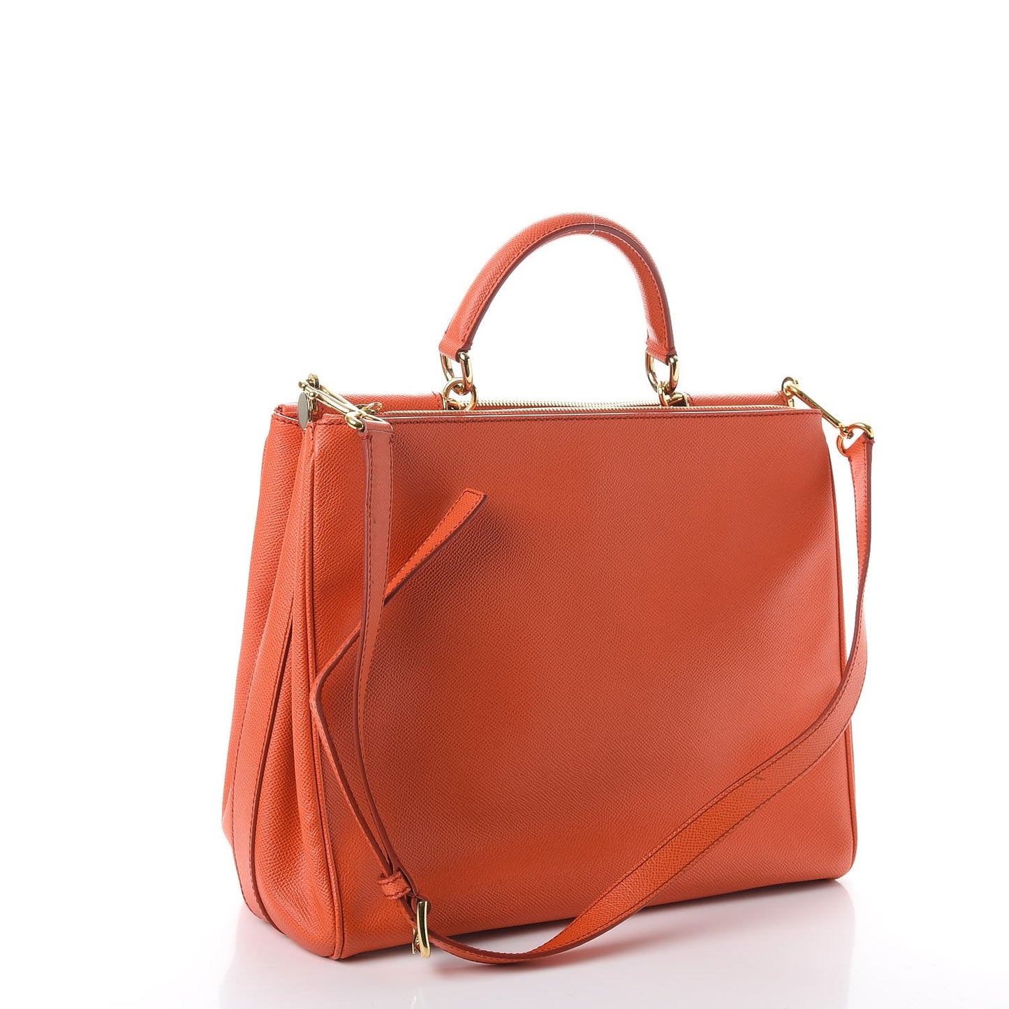 Dauphine Miss Sicily Double Zip Satchel Orange