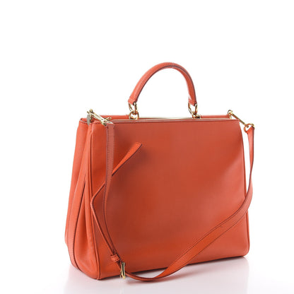Dolce & Gabbana Dauphine Miss Sicily Double Zip Satchel Orange 4 of 13