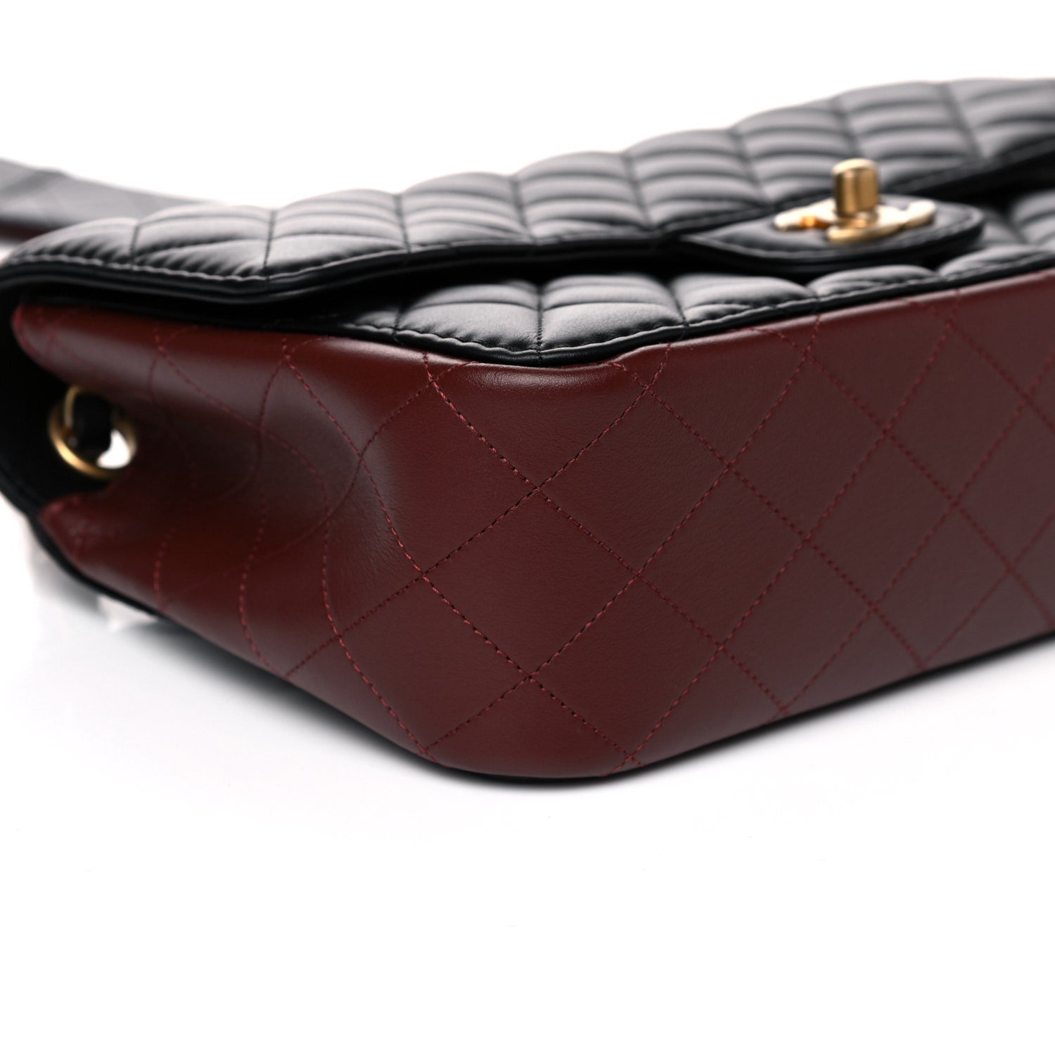 Chanel Calfskin Quilted Strap Into Flap Bag Black Brown 8 of 13