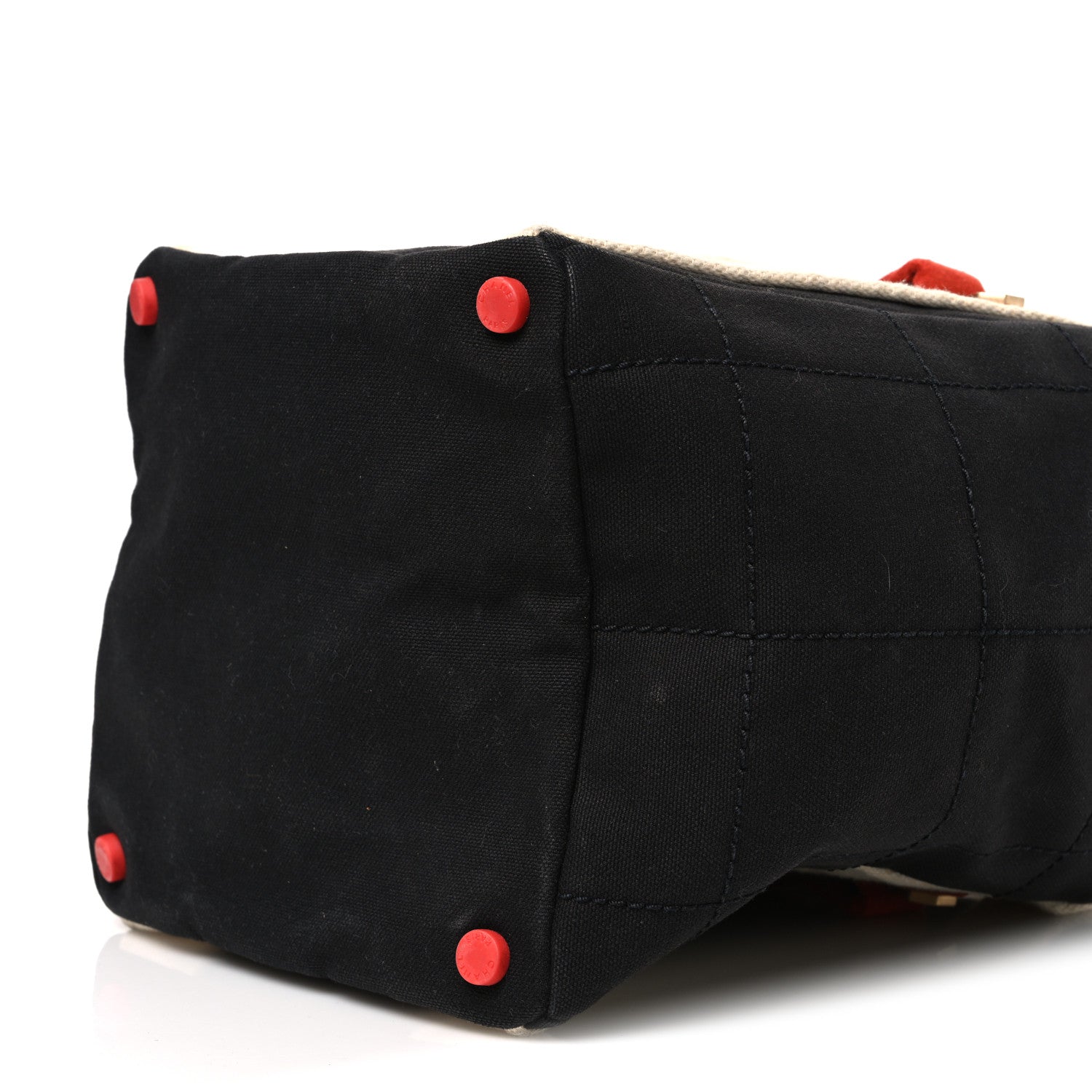 Chanel Canvas Bucket Bag White Black Orange 10 of 10