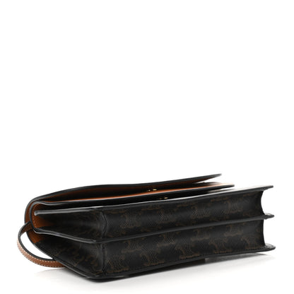 Celine Triomphe Canvas Lambskin Wallet On Strap Tan 3 of 12