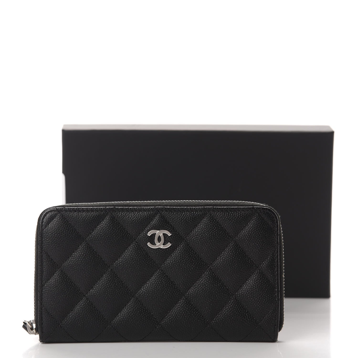 Chanel Caviar Quilted Small Zip Around Wallet Black 9 of 9