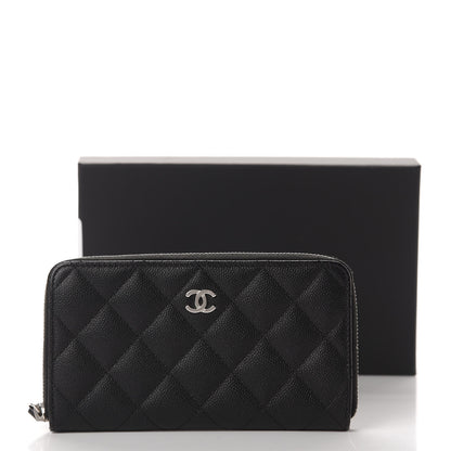 Chanel Caviar Quilted Small Zip Around Wallet Black 9 of 9