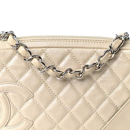 Chanel Metallic Aged Calfskin Quilted Cotton Club Pochette Argent Clair 8 of 11