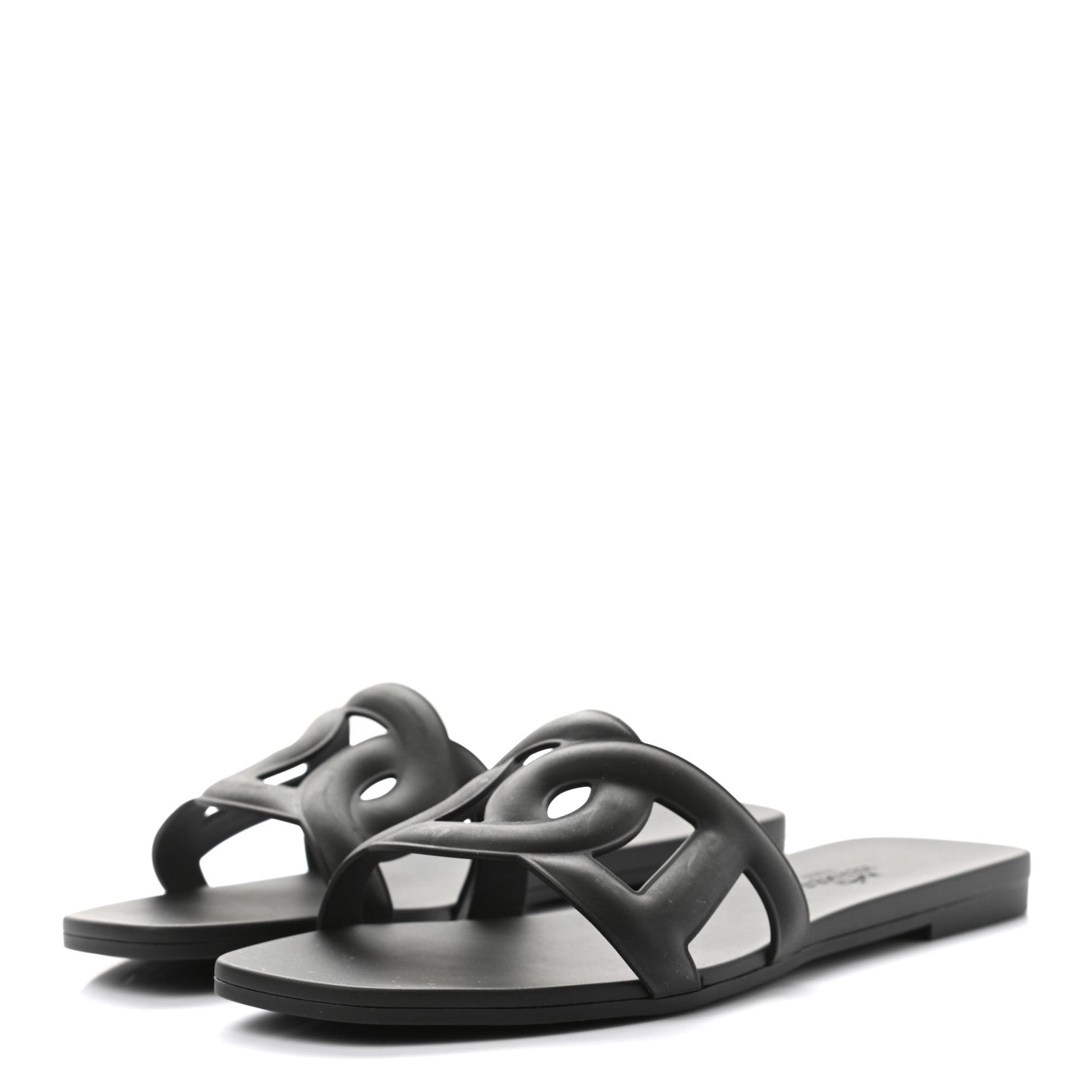 Hermes Rubber Aloha Sandals 35 Black 3 of 9