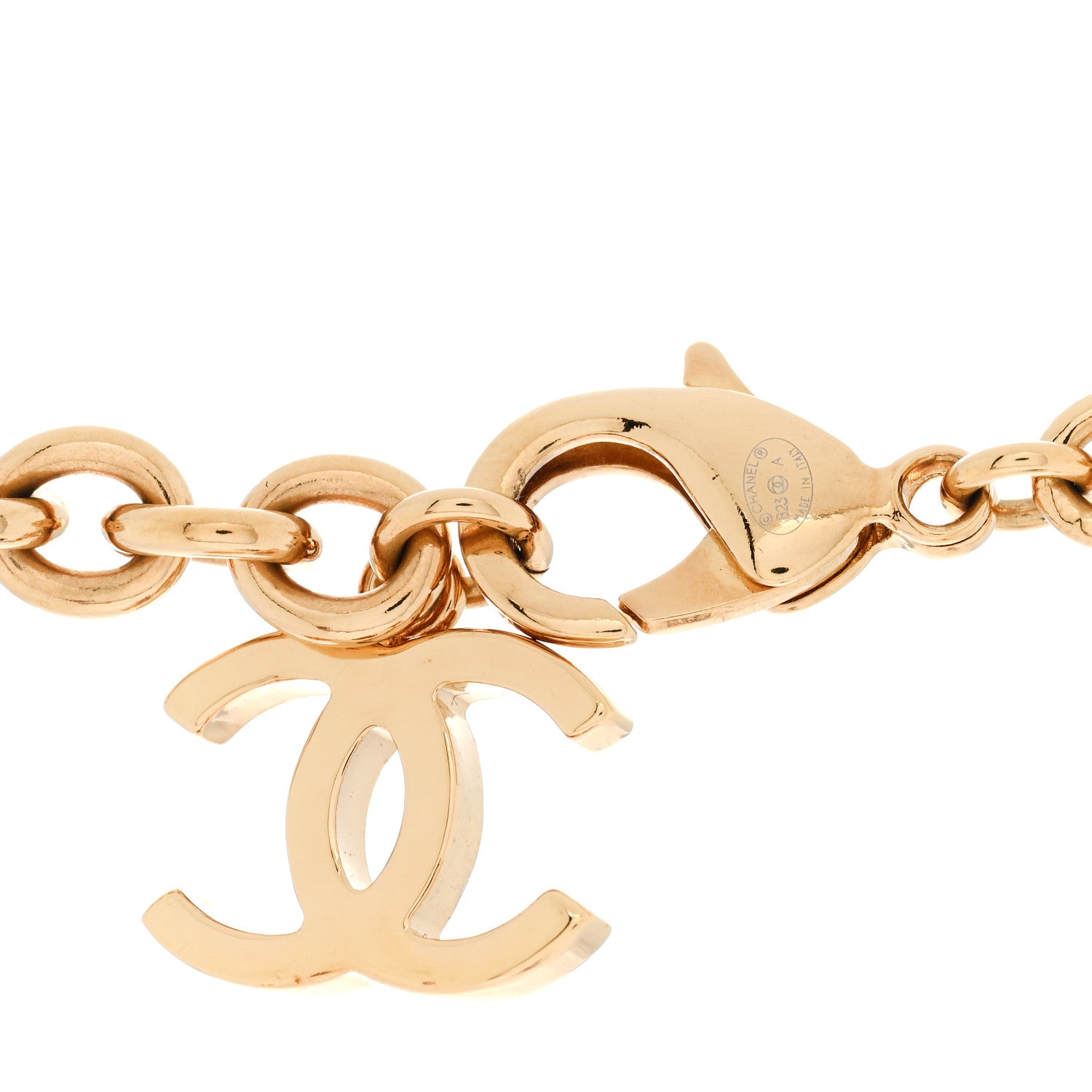 Chanel Enamel CC Long Necklace Brown Gold 4 of 4