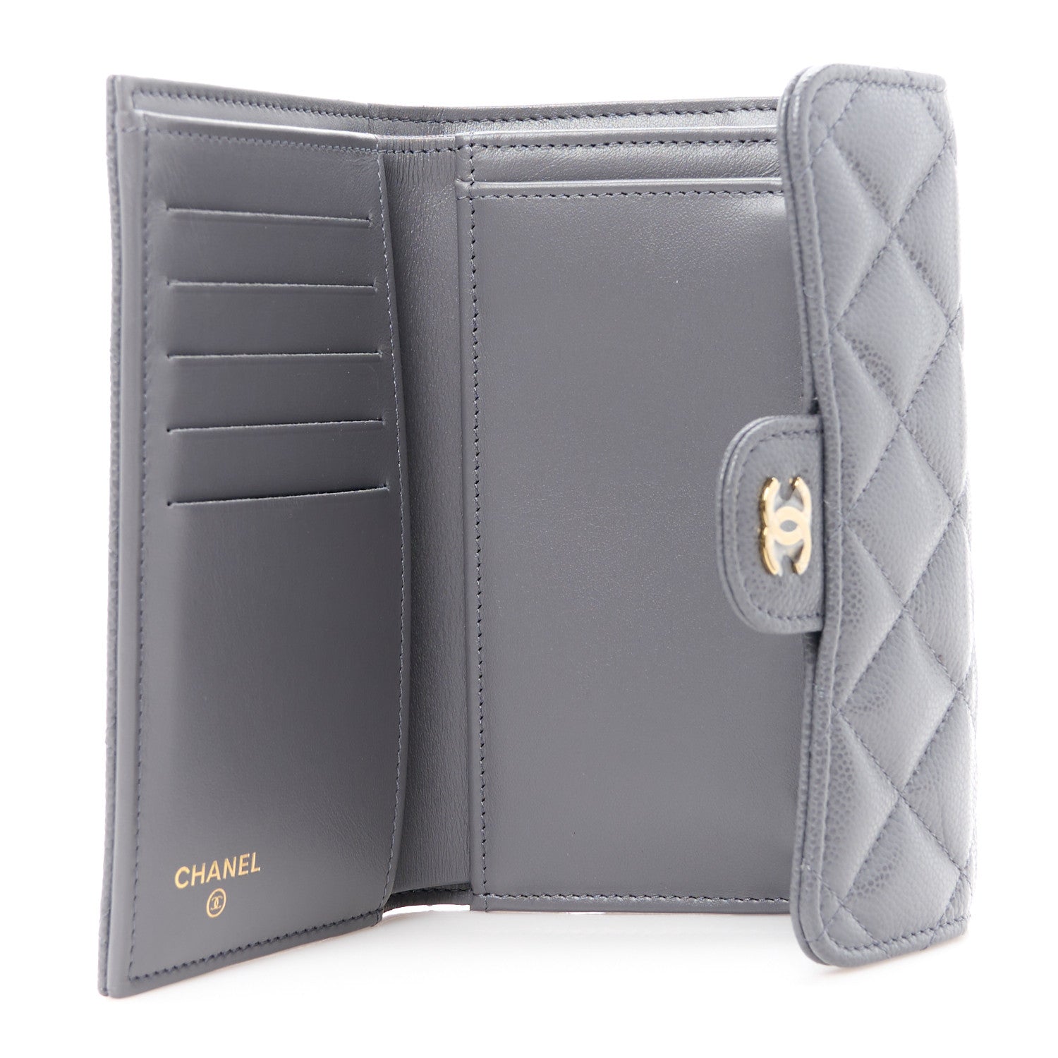 Chanel Caviar Quilted Medium Flap Wallet Grey 6 of 11