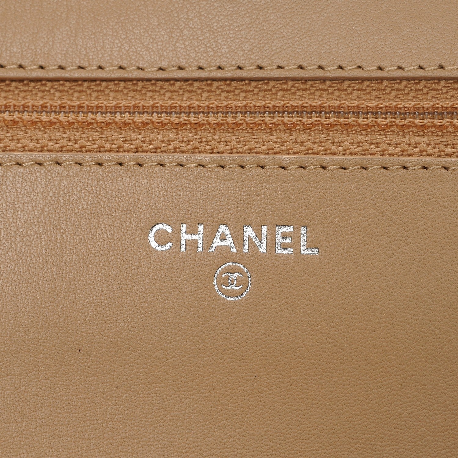 Chanel Calfskin Quilt Embossed CC Wallet On Chain WOC Beige 6 of 12