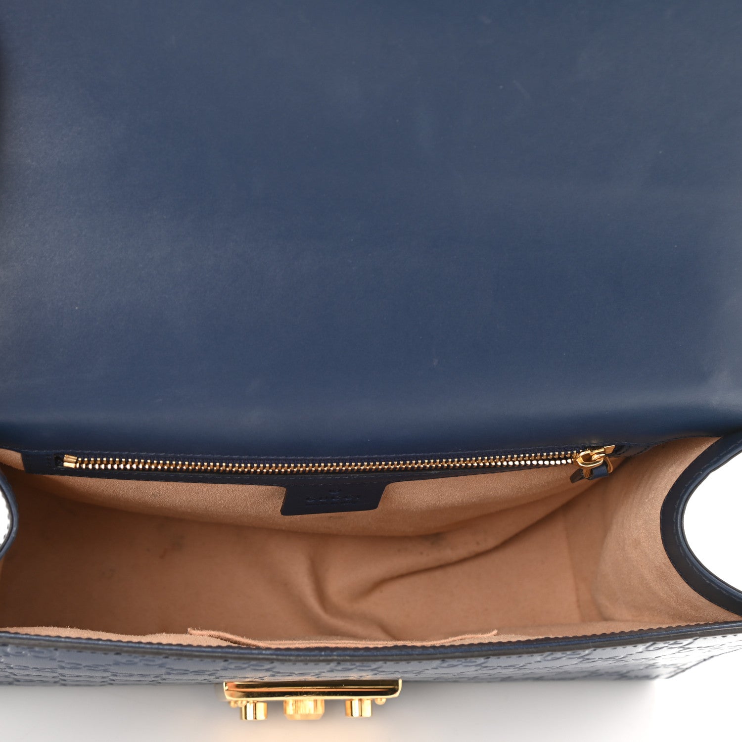 Gucci Guccissima Medium Padlock Shoulder Bag Blue Agata 5 of 8