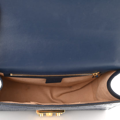 Gucci Guccissima Medium Padlock Shoulder Bag Blue Agata 5 of 8