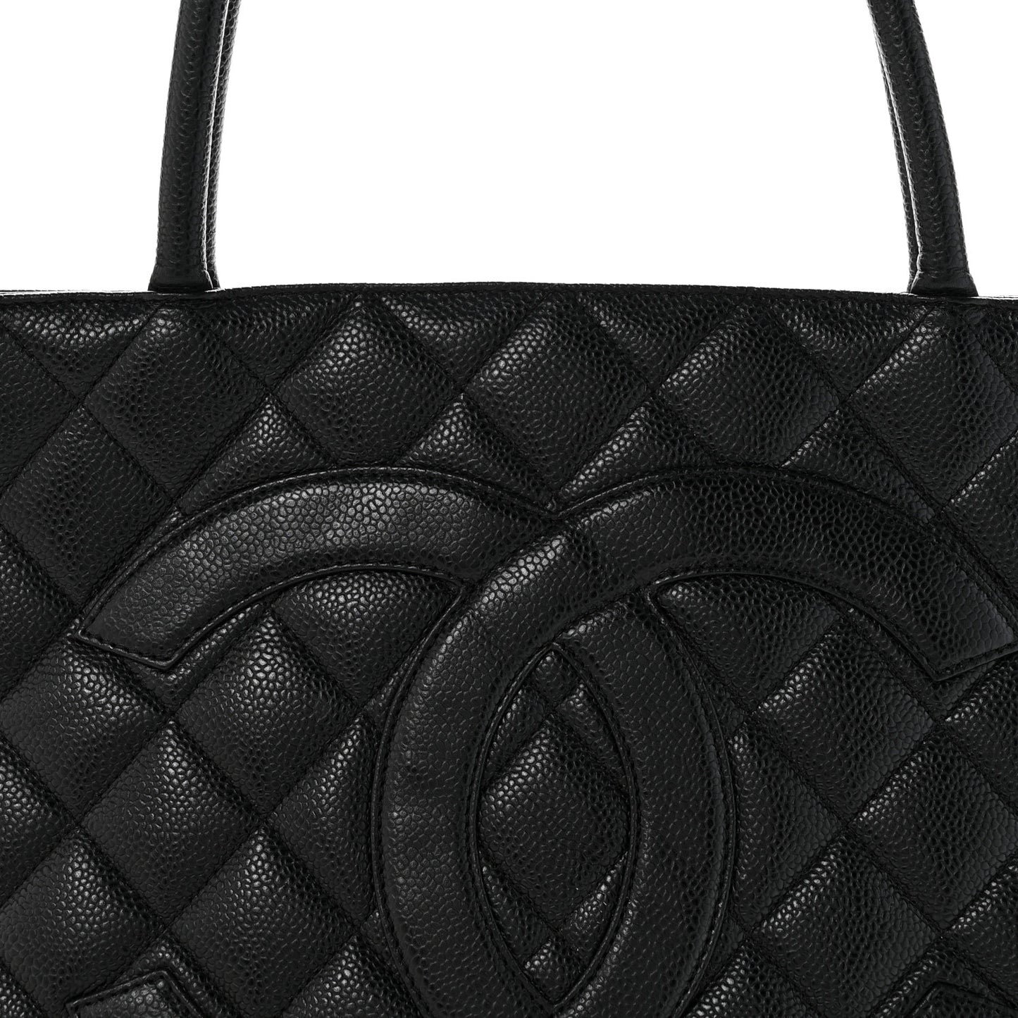 Caviar Quilted Medallion Tote Black