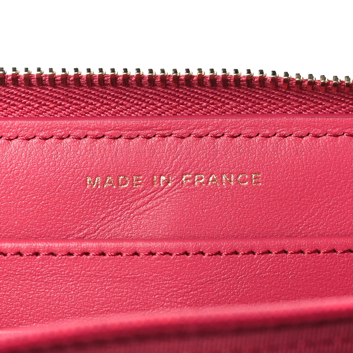 Caviar Quilted Large Gusset Zip Around Wallet Fuchsia