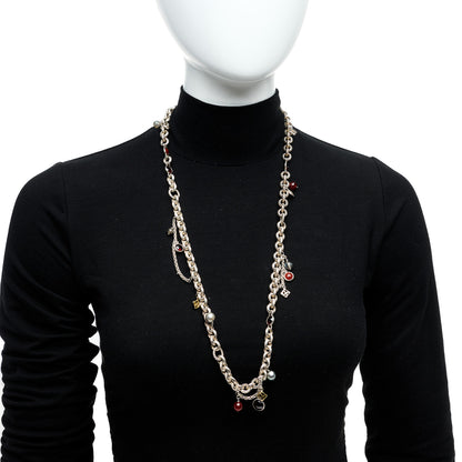 David Yurman Sterling Silver 18K Yellow Gold Carnelian Garnet Cultured Pearl Labradorite Old World Charm Necklace 2 of 4