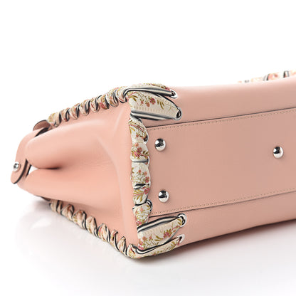 Fendi Vitello Seta Shiny Nappa Ribbon Lace Up Floral Medium Peekaboo Iconic Satchel Baby Pink Multicolor 7 of 8