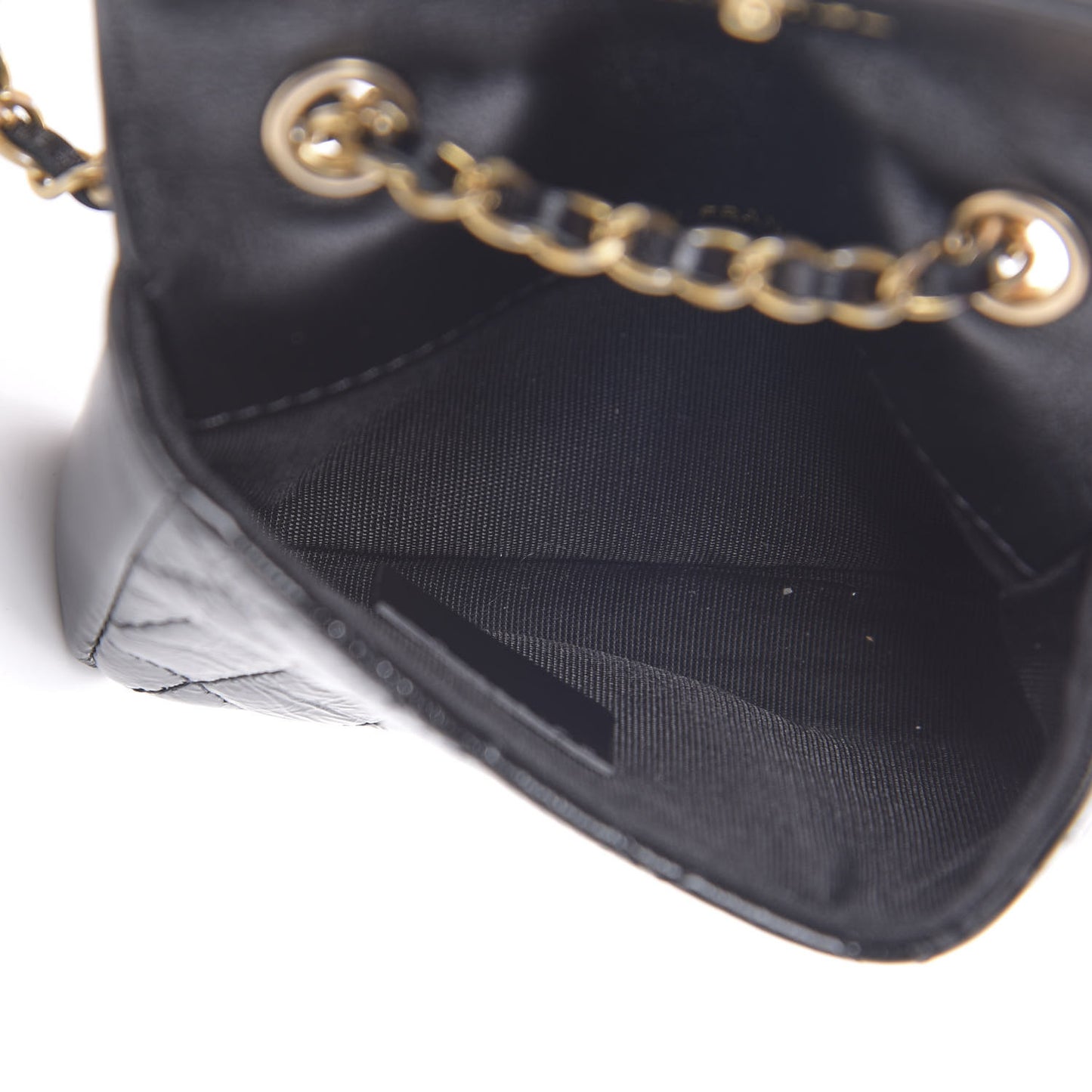 Shiny Aged Calfskin Quilted Waist Belt Bag Black