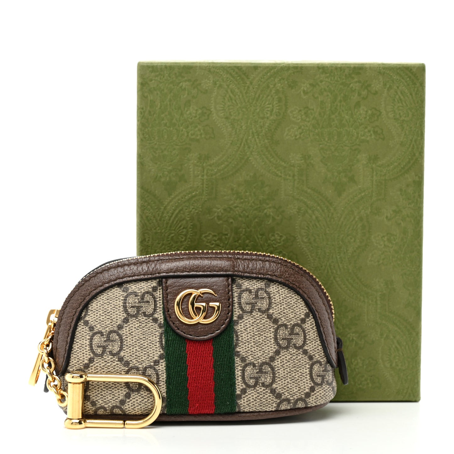GG Supreme Monogram Web Ophidia Dome Key Pouch Beige New Acero