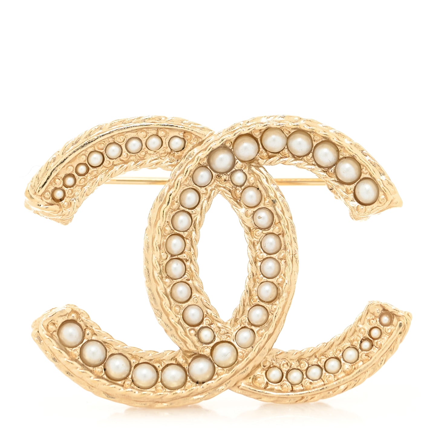 Pearl CC Brooch Gold
