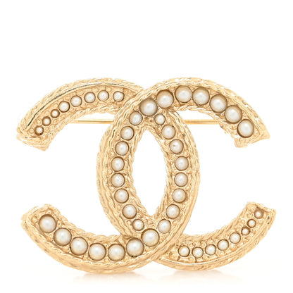 Chanel Pearl CC Brooch Gold 1 of 3