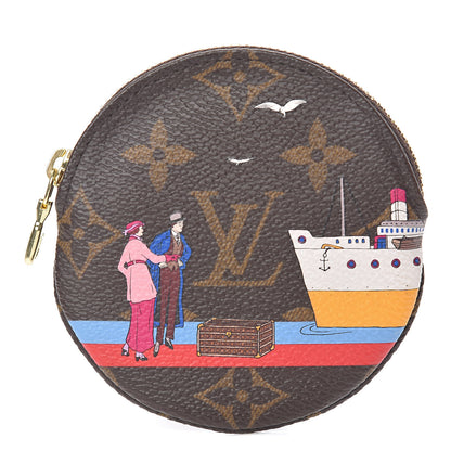 Louis Vuitton Monogram 2016 Christmas Animation Round Coin Purse Rouge 1 of 7