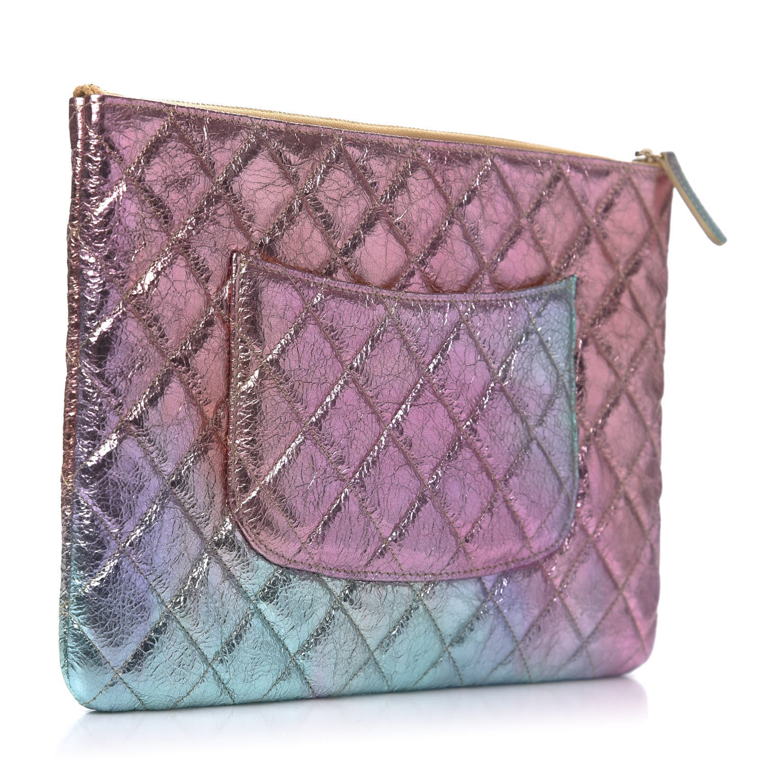 Chanel Metallic Goatskin Quilted Medium 2.55 Reissue Cosmetic Case Multicolor 3 of 8